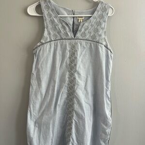 Hatley Dress Womens S Small Blue Stripe Seersucker Embroidered Sleeveless Shift